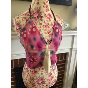 Leather Butterfly Crop Top